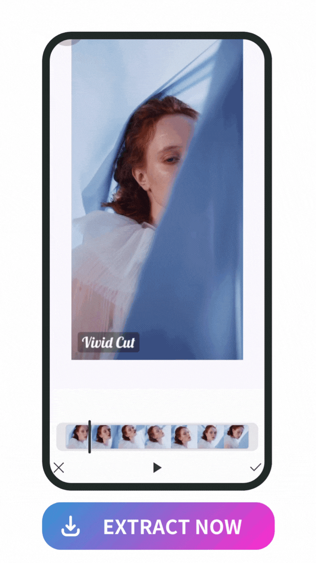 demonstration of using Vivid Glam's Edit as Photo feature to extract a frame from a red hair girl's video